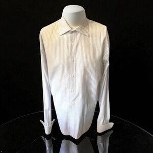 CANALI French Cuff Shirt Size 44 17.5